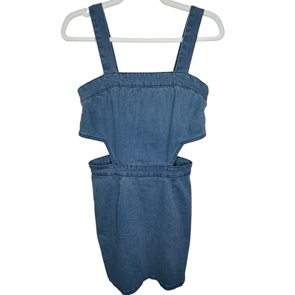 Tinseltown Denim‎ Dress Size L  Side Cutouts Boho  Cotton/Spandex/Poly Blend - Picture 2 of 10